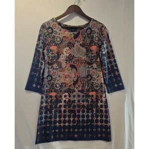Mely New York Paisley Floral Print 3/4 Sleeve Dress Size S